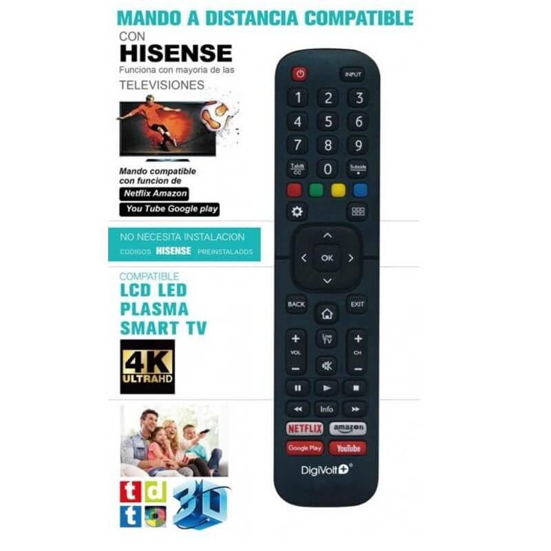 Mando a distancia para Hisense Smart TV, Universal Smart LED TV Mando a  distancia universal Mando a distancia para repuesto Aspecto llamativo
